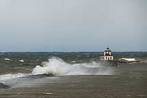 Oswego Lighthouse in a Storm